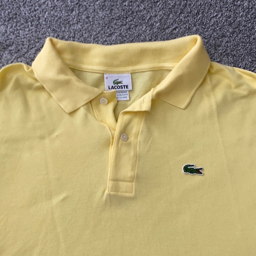 Lacoste Men’s Polo, size 6 (XL), yellow